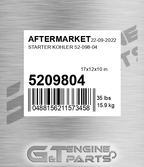 5209804 Starter Kohler for AFTERMARKET