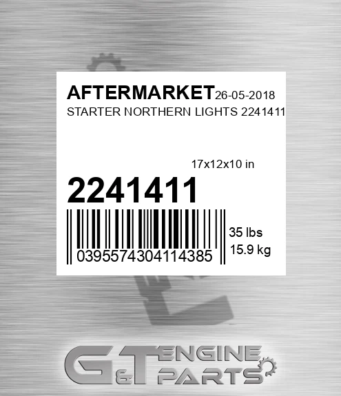 2241411 Starter Northern Lights 2241411 for AFTERMARKET