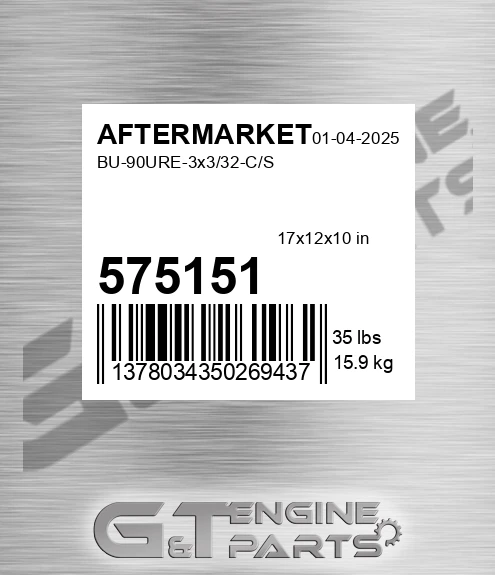 575-151 Bu-90ure-3x3/32-c/s for AFTERMARKET