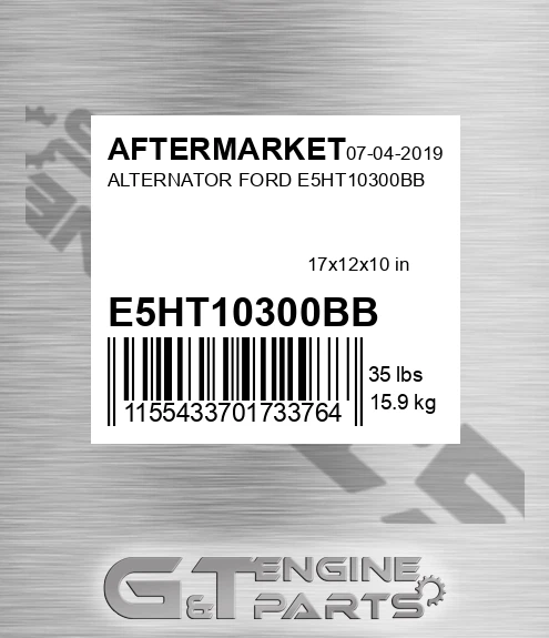 E5HT10300BB Alternator Ford E5ht10300bb for AFTERMARKET