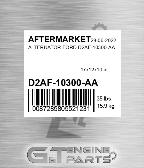 D2AF-10300-AA Alternator Ford D2af-10300-aa for AFTERMARKET