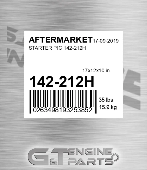 142-212H Starter Pic 142-212h for AFTERMARKET
