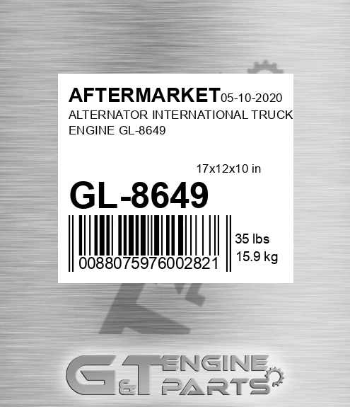 GL-8649 Alternator International Truck & Engine Gl-8649 for AFTERMARKET