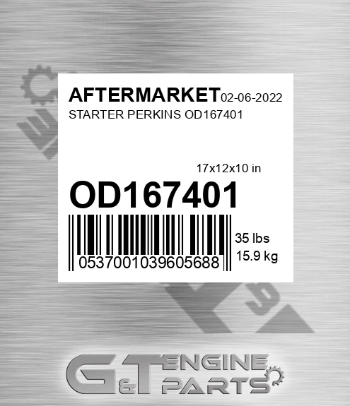 OD167401 Starter Perkins for AFTERMARKET