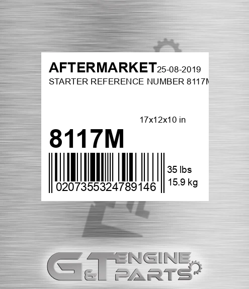 8117M Starter Reference Number for AFTERMARKET