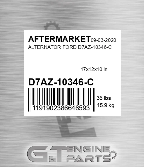 D7AZ-10346-C Alternator Ford D7az-10346-c for AFTERMARKET