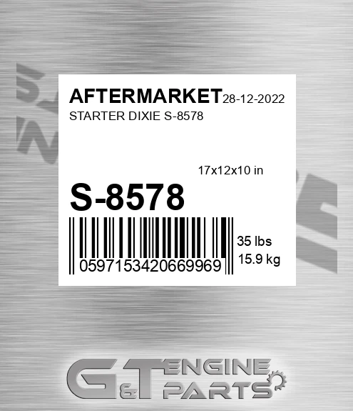S-8578 Starter Dixie S-8578 for AFTERMARKET