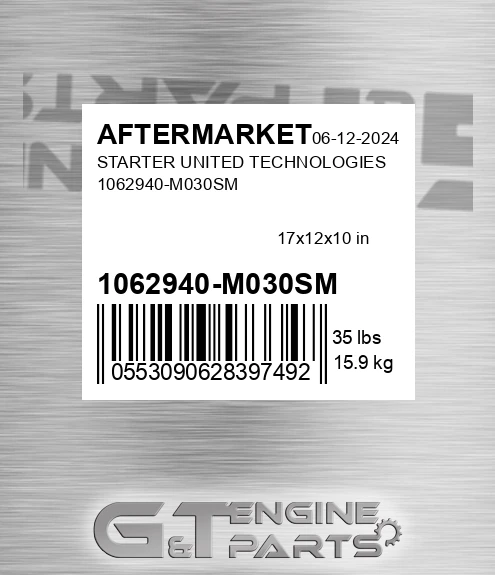 1062940-M030SM Starter United Technologies 1062940-m030sm for AFTERMARKET