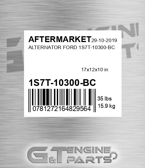 1S7T-10300-BC Alternator Ford 1s7t-10300-bc for AFTERMARKET