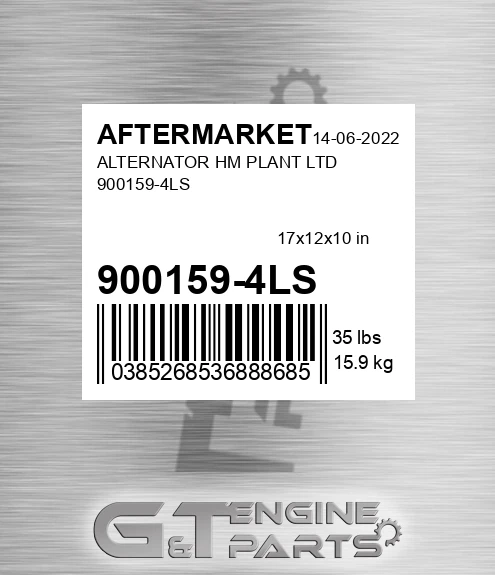 900159-4LS Alternator Hm Plant Ltd 900159-4ls for AFTERMARKET