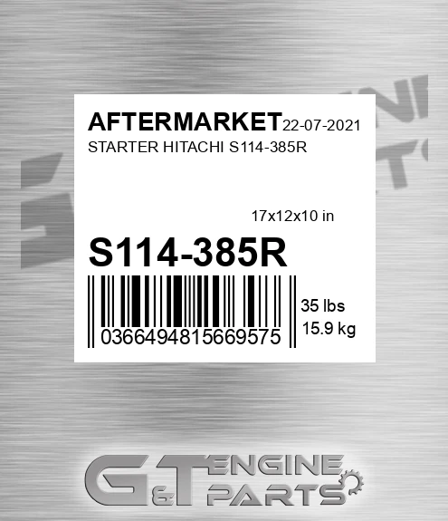 S114-385R Starter Hitachi S114-385r for AFTERMARKET
