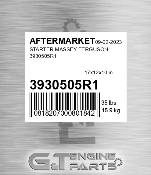 3930505R1 Starter Massey Ferguson for AFTERMARKET