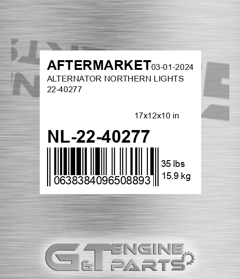 NL-22-40277 Alternator Northern Lights 22-40277 for AFTERMARKET