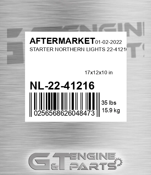 NL-22-41216 Starter Northern Lights 22-41216 for AFTERMARKET