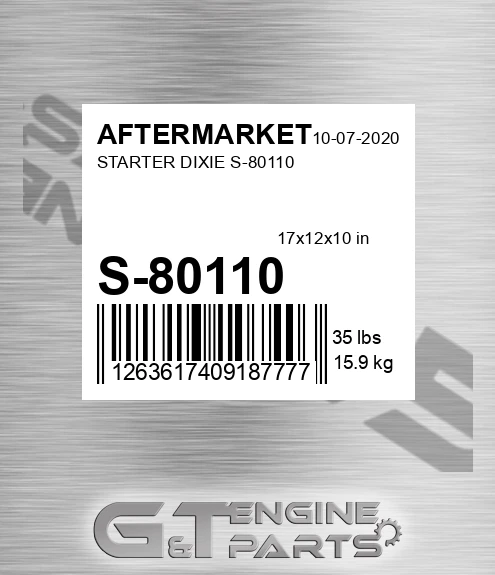 S-80110 Starter Dixie S-80110 for AFTERMARKET