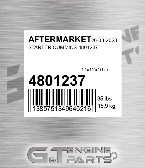 4801237 AFTERMARKET Starter Cummins