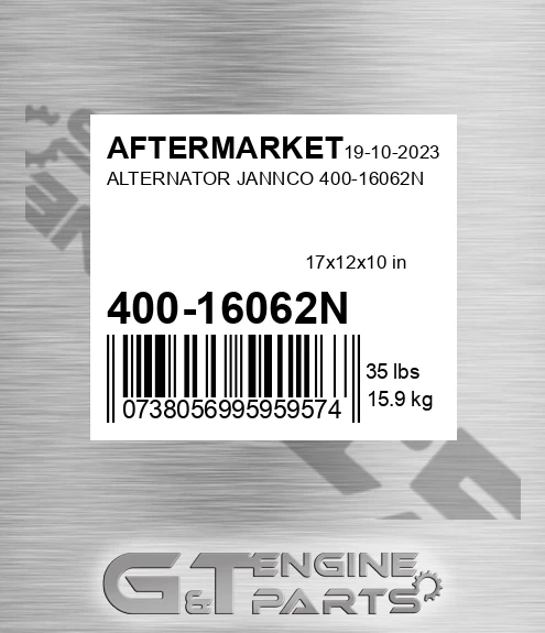400-16062N Alternator Jannco 400-16062n for AFTERMARKET
