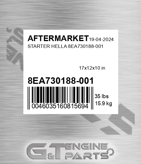 8EA730188-001 Starter Hella 8ea730188-001 for AFTERMARKET