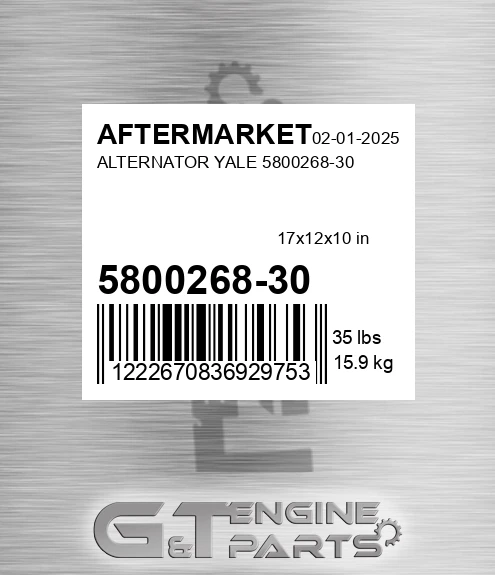 5800268-30 Alternator Yale 5800268-30 for AFTERMARKET