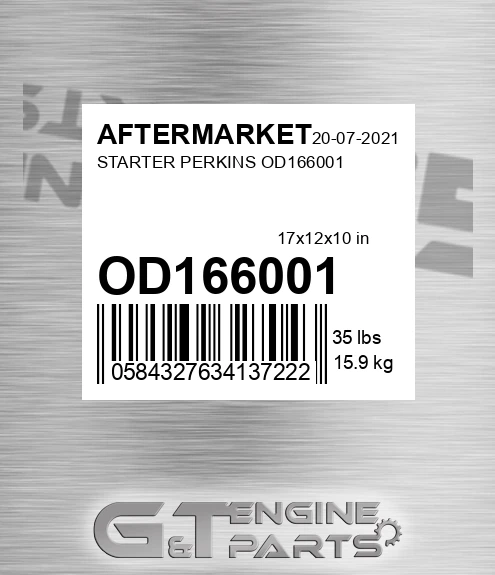 OD166001 Starter Perkins for AFTERMARKET