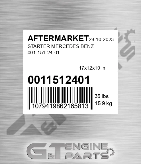 0011512401 Starter Mercedes Benz for AFTERMARKET