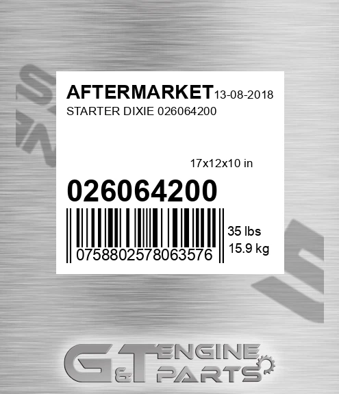 026064200 Starter Dixie 026064200 for AFTERMARKET