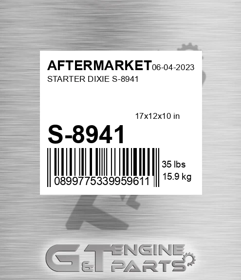 S-8941 Starter Dixie S-8941 for AFTERMARKET