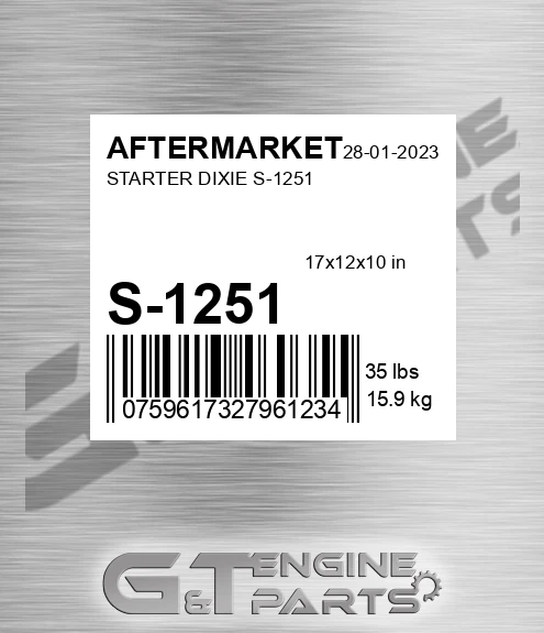 S-1251 Starter Dixie S-1251 for AFTERMARKET