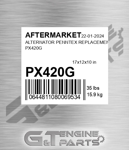 PX420G Alternator Penntex Replacement for AFTERMARKET