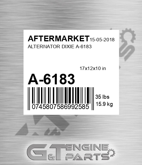 A-6183 Alternator Dixie A-6183 for AFTERMARKET