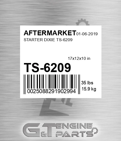 TS-6209 Starter Dixie Ts-6209 for AFTERMARKET