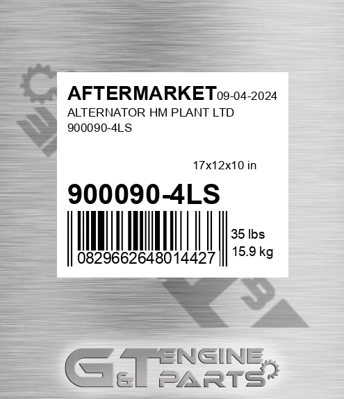 900090-4LS Alternator Hm Plant Ltd 900090-4ls for AFTERMARKET