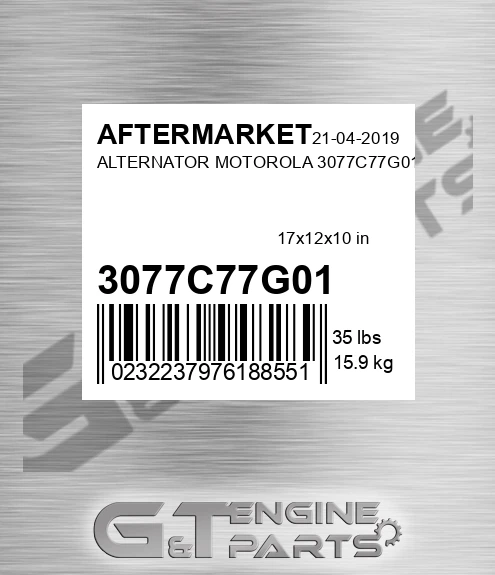 3077C77G01 Alternator Motorola