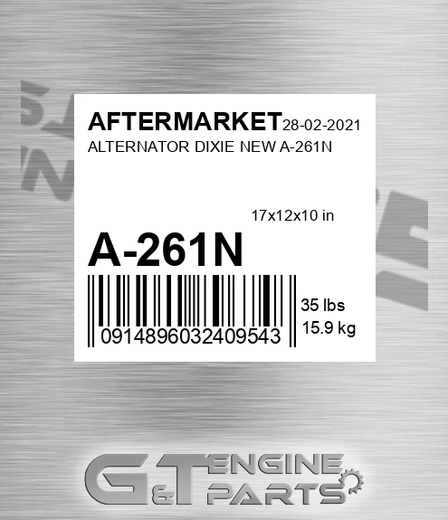 A-261N Alternator Dixie New A-261n