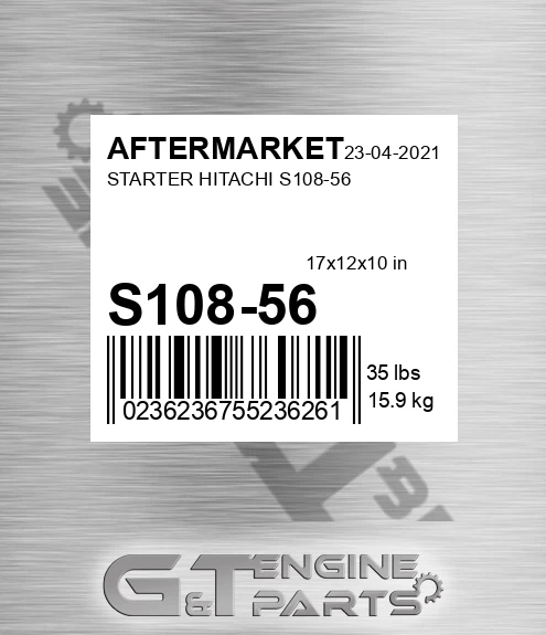 S108-56 Starter Hitachi S108-56 for AFTERMARKET