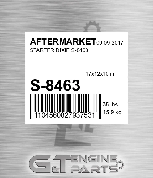 S-8463 Starter Dixie S-8463 for AFTERMARKET