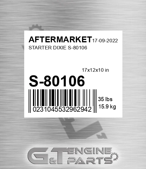 S-80106 Starter Dixie S-80106 for AFTERMARKET
