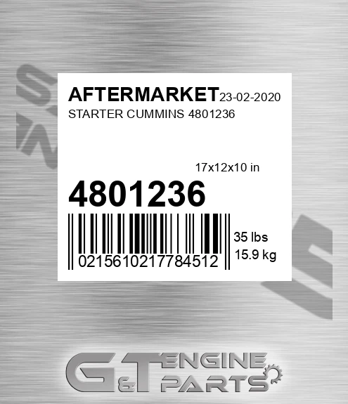 4801236 AFTERMARKET Starter Cummins