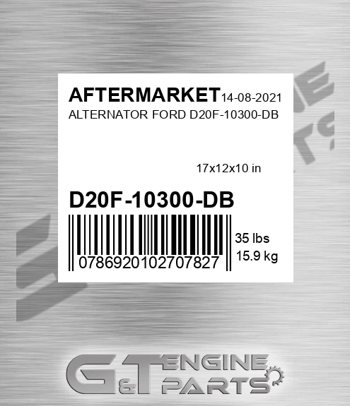 D20F-10300-DB Alternator Ford D20f-10300-db for AFTERMARKET