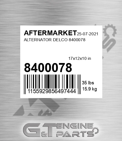 8400078 Alternator Delco for AFTERMARKET