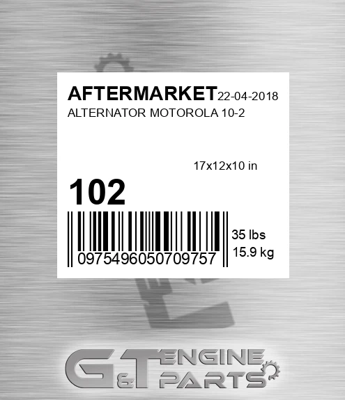 102 Alternator Motorola
