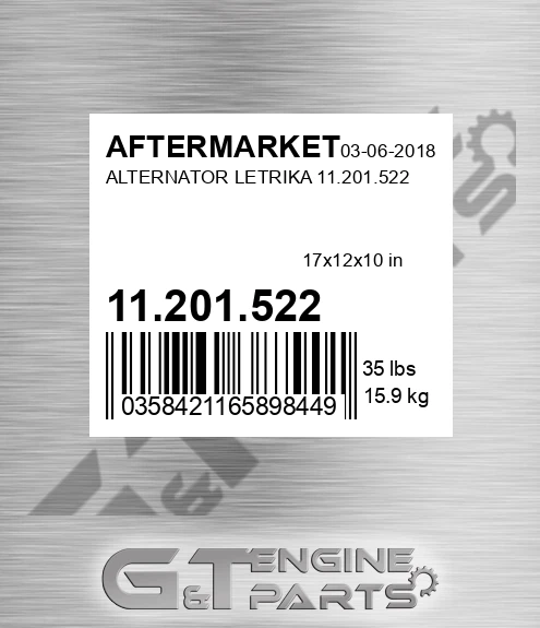 11.201.522 Alternator Letrika 11.201.522 for AFTERMARKET