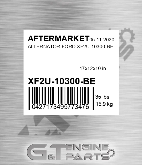 XF2U-10300-BE Alternator Ford Xf2u-10300-be for AFTERMARKET
