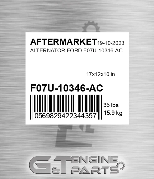 F07U-10346-AC Alternator Ford F07u-10346-ac for AFTERMARKET