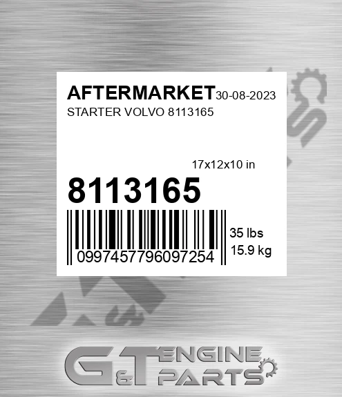 8113165 Starter Volvo for AFTERMARKET