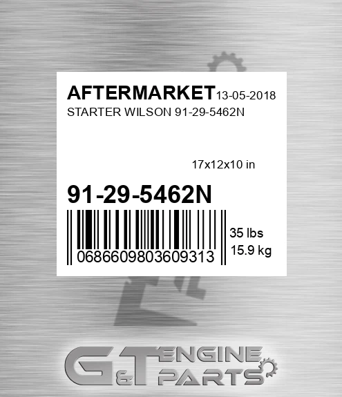91-29-5462N Starter Wilson 91-29-5462n for AFTERMARKET