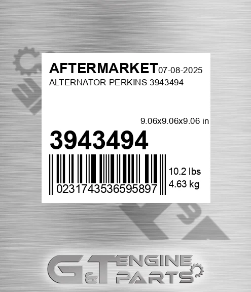 3943494 Alternator Perkins 3943494 for AFTERMARKET