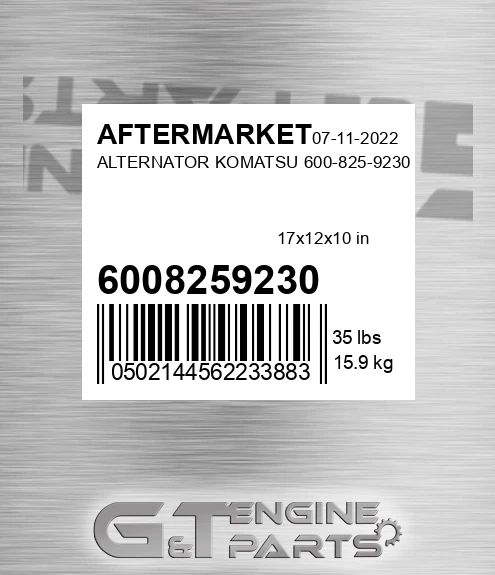 6008259230 Alternator Komatsu for AFTERMARKET