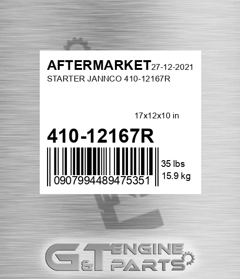 410-12167R Starter Jannco 410-12167r for AFTERMARKET