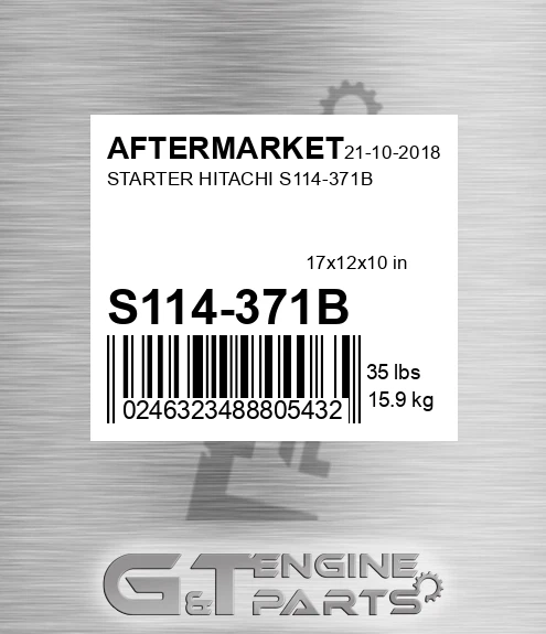 S114-371B Starter Hitachi S114-371b for AFTERMARKET